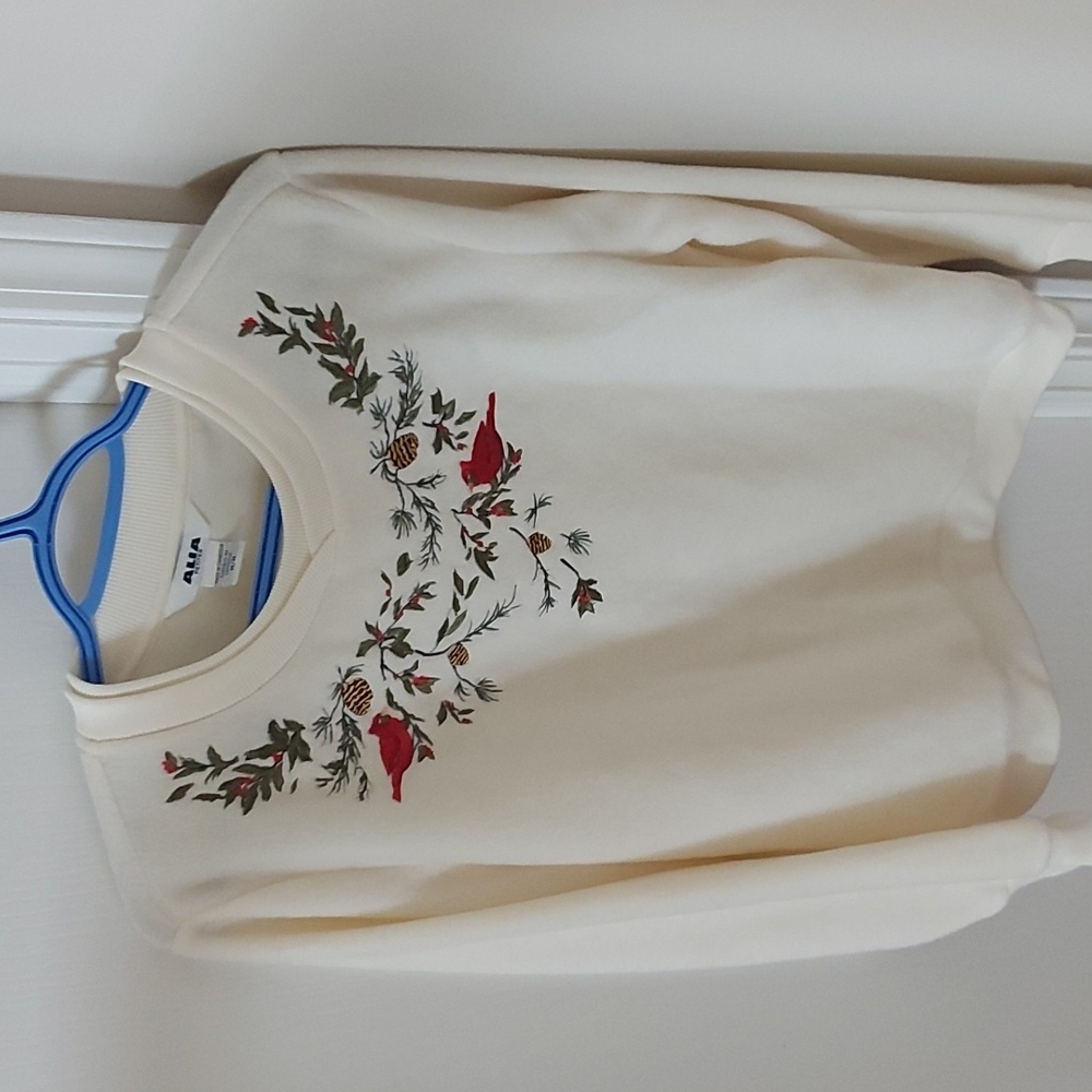 Alia Petite Medium Embroidered Fleece Sweater